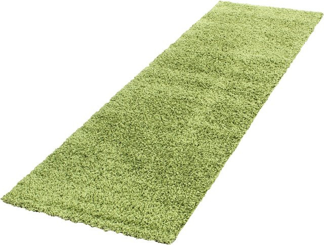 Hochflorteppich RHEIN von Kadima Design, einfarbig, Grün, B: 80 cm, T: 250 cm - Bild 1