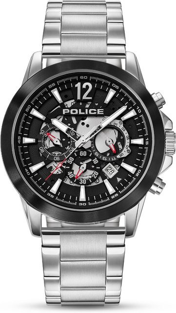 Police Herrenuhr Vertigo Chronograph, Quarz, Edelstahl, 47 mm, Schwarz - Bild 1