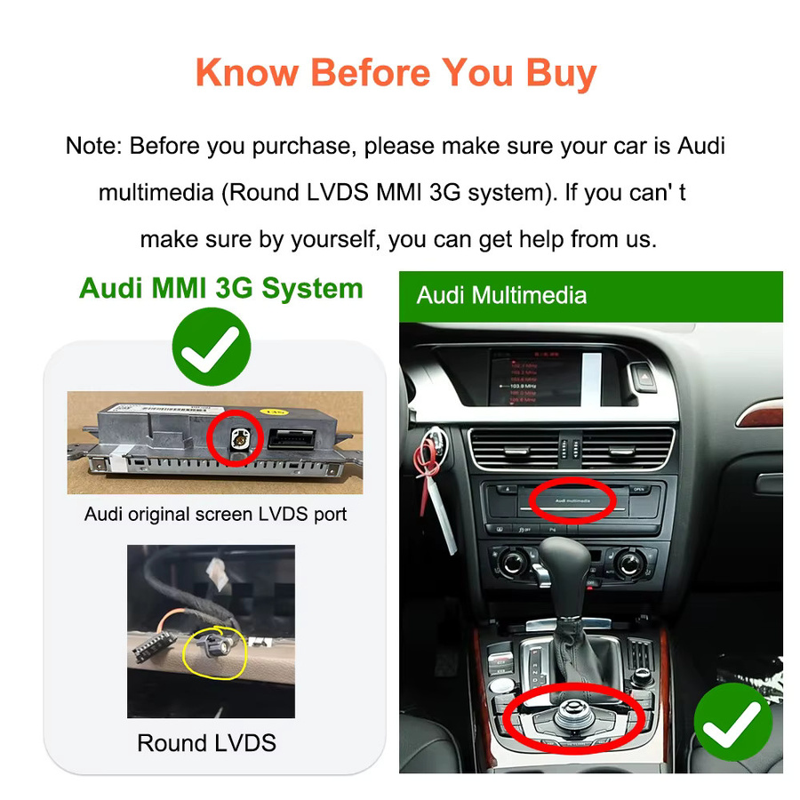 Bonroad DAB+ CarPlay und Android Auto Nachrüstmodul für Audi MMI 3G A4 B8 A5 S4 S5 Q5 2009-2015 mit Airplay und Mirror Link in Schwarz - Bild 5