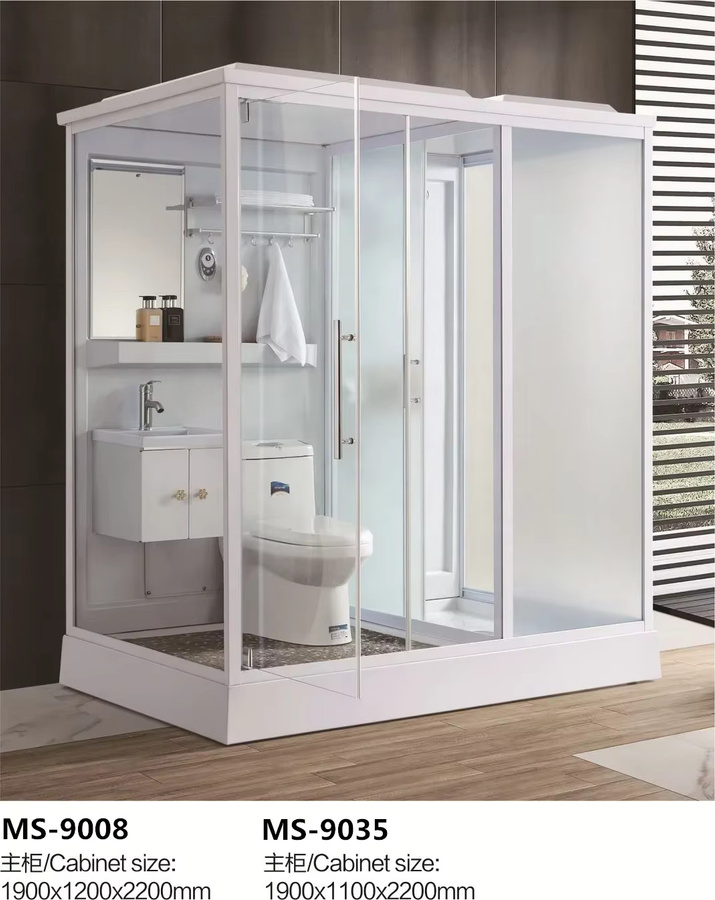 Aokeliya Multifunktions-WC-Dusche All-in-One Badezimmer-Einheit in Weiß, B/T: 120 x 220 cm - Bild 2