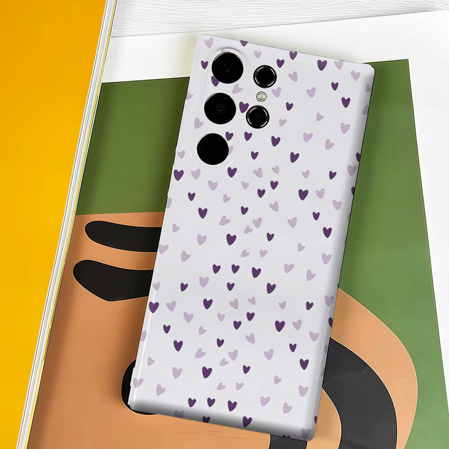 Stoßfeste Handyhülle mit Lavendel-Herz-Konfetti für Samsung Galaxy S26 S25 S24 S23 Ultra Plus in Lila und Mehrfarbig - Bild 3