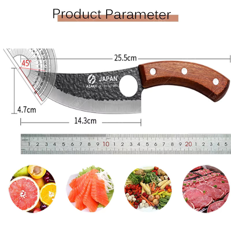 WXCOO Handgeschmiedetes Küchen-Ausbeinmesser in Silber mit Holzgriff zum Schneiden von Fleisch und Gemüse - Bild 6