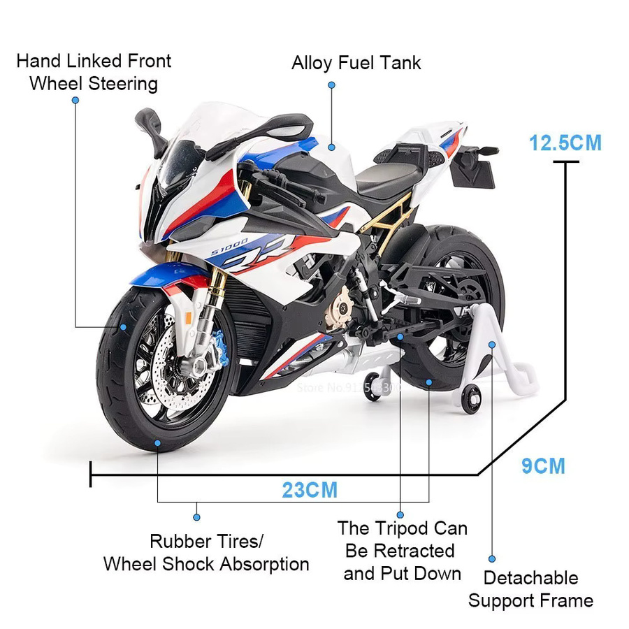 RMZ city Honda CBR1000 S1000RR Motorradmodell, Maßstab 1:9, Rot, Bunt / Mehrfarbig - Bild 2
