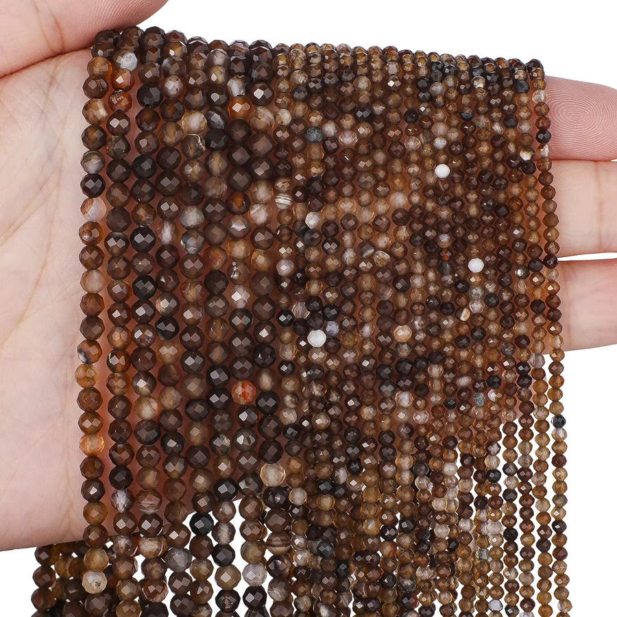 Kuoyu Perlen, Achatstein, kaffeebraun, 2 mm, Unisex - Bild 5