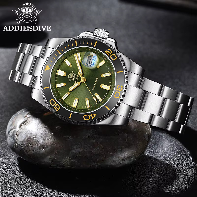 ADDIESDIVE Armbanduhr, Quarz, Edelstahl, Keramik Lünette, 41 mm, Herren - Bild 4