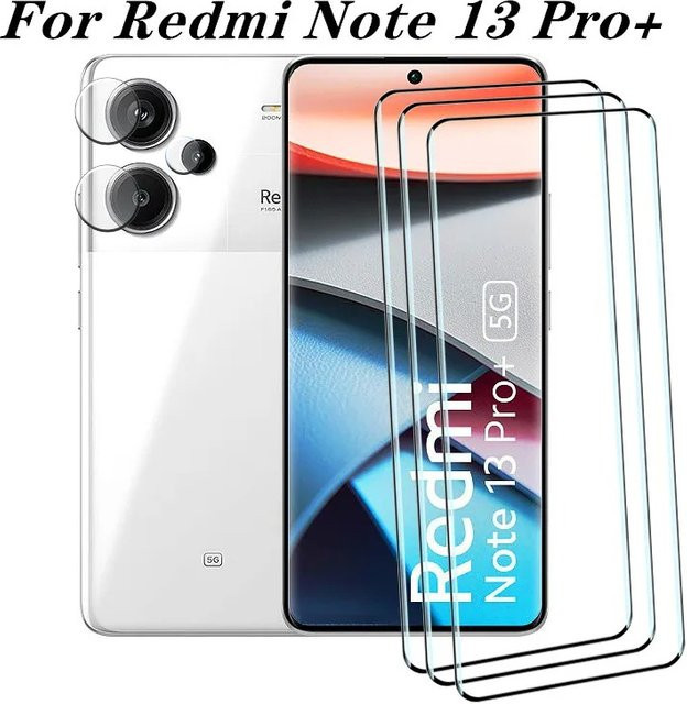 Xiaomi Schutzfolie aus gehärtetem Glas für Redmi Note 13 Pro+ 5G, transparent, inklusive Kamerafolie - Bild 1