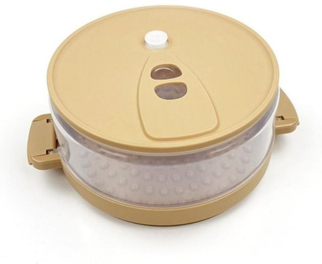 Shenzhennalan Mikrowellen-Kartoffelkocher aus Silikon, Backbehälter für Ofenkartoffeln und Speck, beige, rund - Bild 1