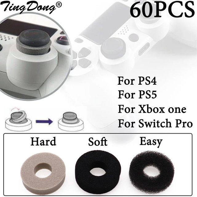 TingDong 60 Stück Analog Stick Hilfsringe für PS4, PS5, XBOX ONE und Nintendo Switch Pro Controller - Bild 1