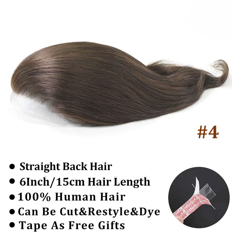 Bfirehair 4-Voll-PU-Toupet für Männer, Echthaar-Ersatzsystem, V-Schleife - Bild 3