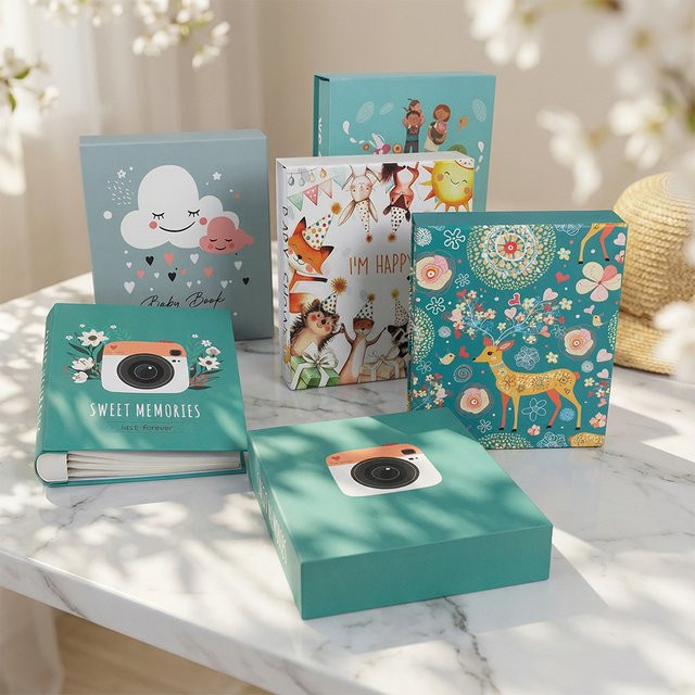 Exquisites Fotoalbum 6 Zoll mit 200 Seiten in Geschenkbox - Bild 1