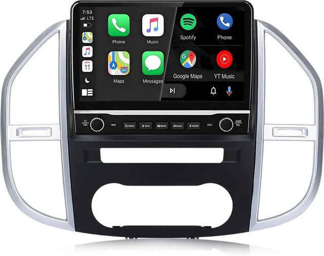 Junsun Autoradio für Mercedes Benz Vito 3 (2014-2020) mit 10,1 Zoll Display, Bluetooth und GPS in Schwarz - Bild 1