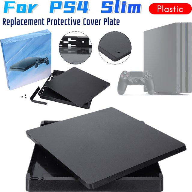 APWIKOGER Ersatzgehäuse für PS4 Slim und PS4 Pro Spielkonsole, schwarze Kunststoff-Frontplatte als Schutzabdeckung und Gaming-Zubehör - Bild 1
