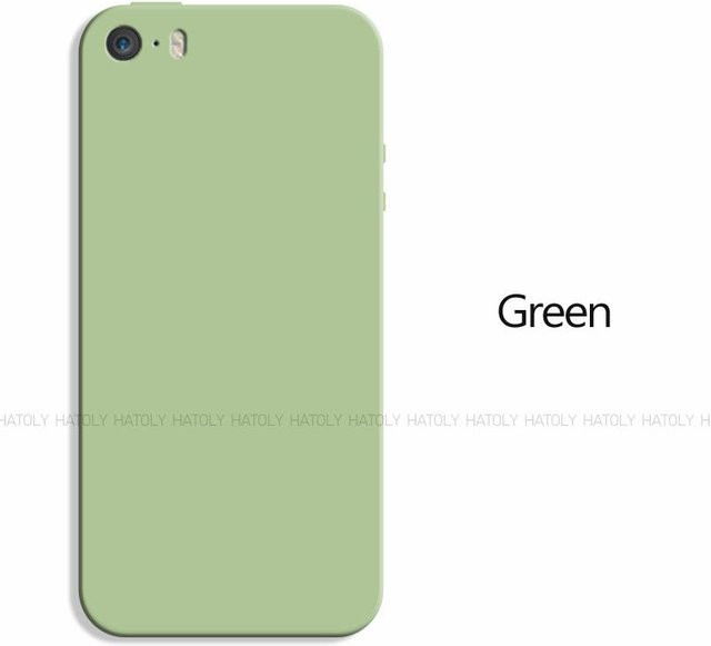 Stoßfeste Flüssigsilikon Schutzhülle für iPhone SE 2016 von YULIN in Grün - Bild 1
