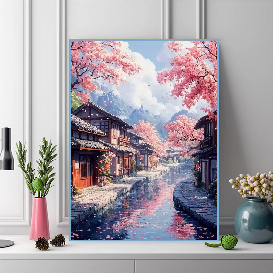 Momoart DIY Diamant-Stickerei Set Landschafts-Mosaik mit Fluss in Multicolour, B/H: 30 x 20 cm - Bild 3