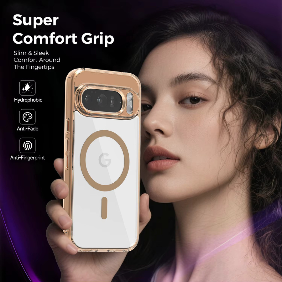 Transparente magnetische kabellose Ladehülle mit Anti-Drop-Airbag-Schutz für Google Pixel 10 Pro XL, Pixel 10 Pro und Pixel 9A - Bild 3