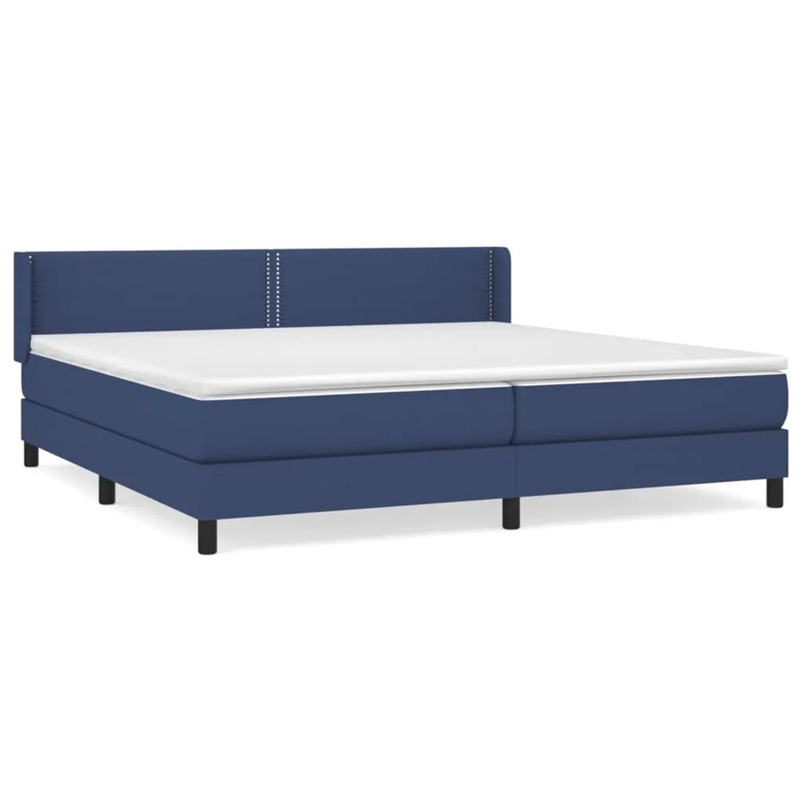 vidaXL Boxspringbett Hybrid mit Matratze und Taschenfederkern aus Stoff in Blau, B/T/H: 200 x 200 x 78 cm - Bild 2