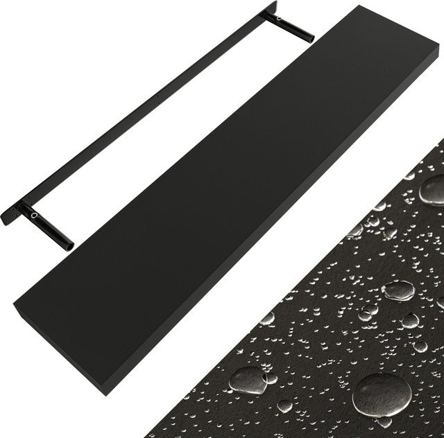 CASARIA Wandregal Schweberegal in Schwarz aus MDF, Breite: 110 cm - Bild 1