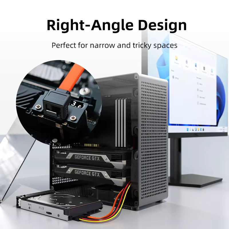 CABLETIME SATA 3.0 Kabel mit 6 Gbit/s für SSD und HDD, gerade und rechtwinklig ausgeführt - Bild 3