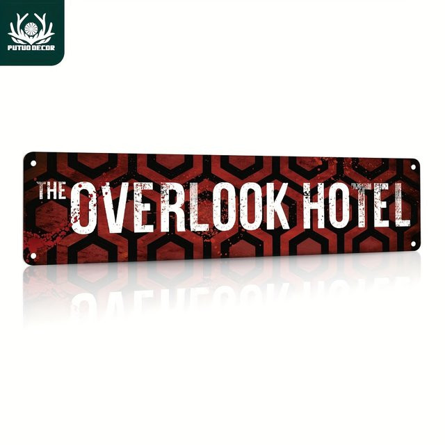 CIFBUY The Overlook Hotel Vintage Metallschild Retro Horrorfilm Wanddekoration, B/H: 15,7 x 3,9 cm - Bild 1