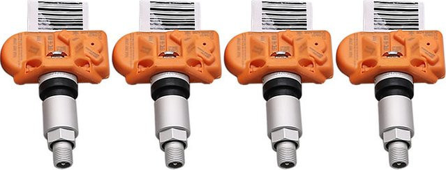 GANGLE 4er-Set TPMS Reifendruckkontrollsensor 433MHz in Orange für Audi RS3, Skoda Kodiaq, Porsche, VW Arteon, Golf, Eos, Magotan und Jetta - Bild 1