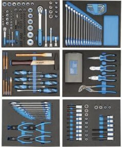 Gedore TS-190 Werkzeugsortiment in Check-Tool-Modulen, 190-teilig, Blau - Bild 1