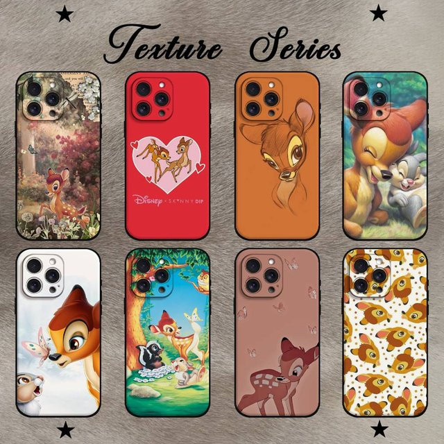 B-Bambi Cartoon Handyhülle für iPhone 11 bis 17 Pro Max Plus Mini aus weichem TPU in Multicolour - Bild 1