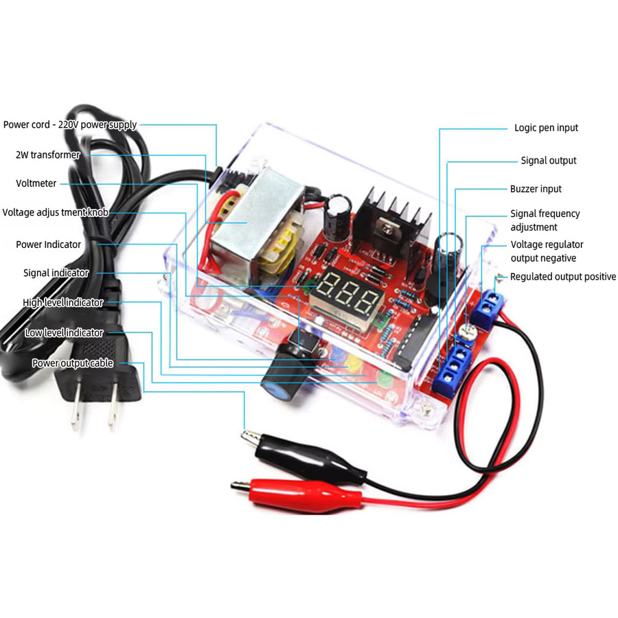 Aideepen LM317 Einstellbarer Spannungsregler DIY Elektronikbausatz Step-Down PCB Board für DC 110V/220V bis 1,25-12,5V - Bild 2