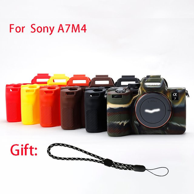 JAOUCAM Silikon-Kameratasche für Sony A7m4 in Orange und Multicolour, stoßfeste und kratzresistente Schutzhülle - Bild 1