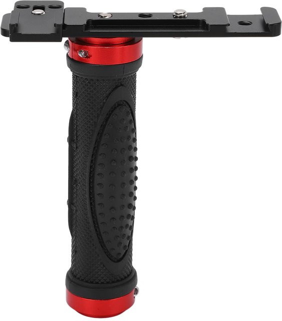 Koogeelife Handgriff Stabilisator 14 Zoll Handheld Stativ für Actionkameras mit LED Videoleuchte in Schwarz - Bild 1