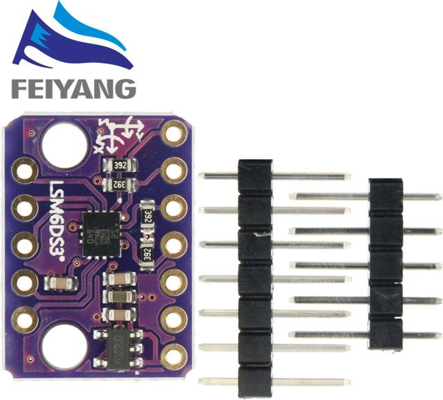 SAMIROB GY-LSM6DS3 Beschleunigungsmesser und Gyroscope Breakout Modul mit Digitalem Temperatursensor, SPI und I2C Interface, Lila - Bild 1