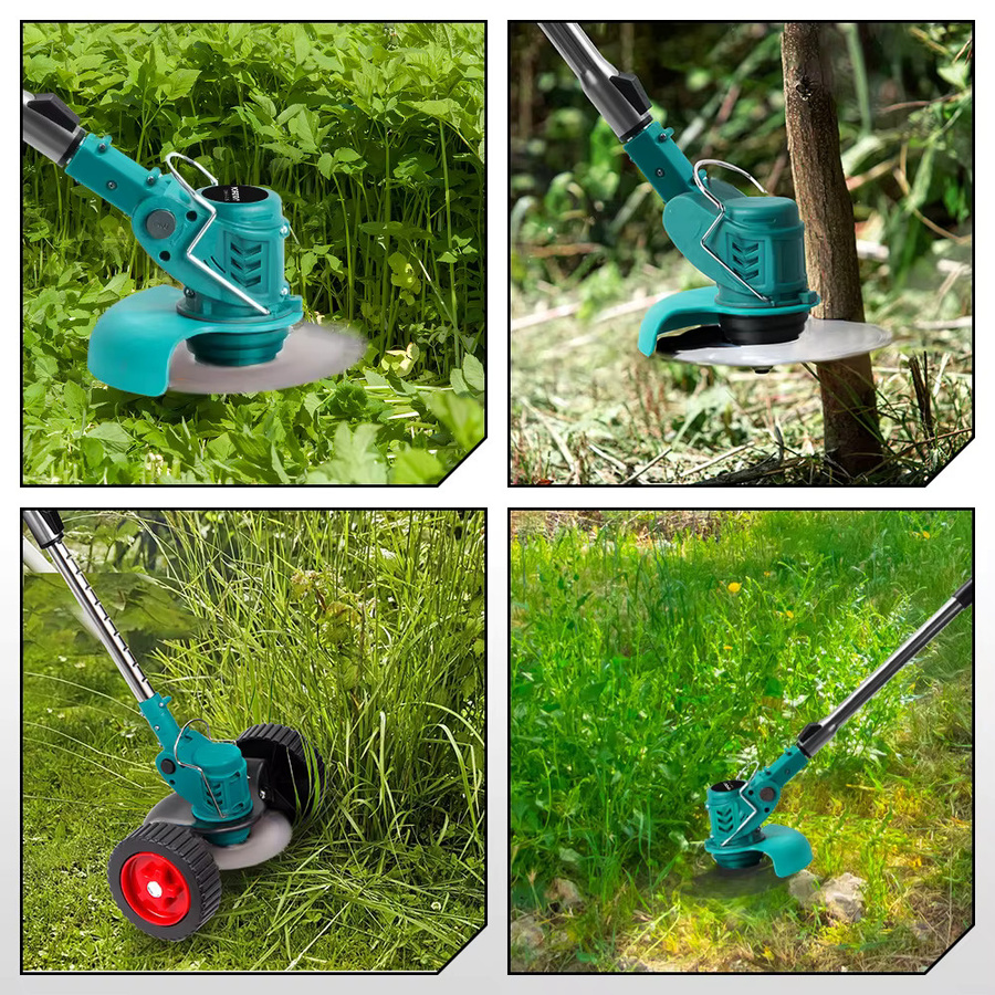 YOFIDRA Kabelloser Elektrischer Rasenmäher und Rasentrimmer, Faltbar und Einstellbar, 100-135 cm, Garten-Unkrautentferner kompatibel mit Makita 21V Akku - Bild 3