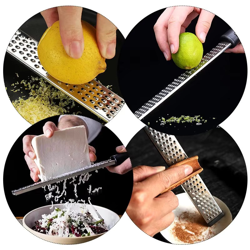 PDQ Multifunktions-Käsereibe aus Edelstahl in Silber für Käse, Zitrone, Schokolade und Gemüse - Bild 4