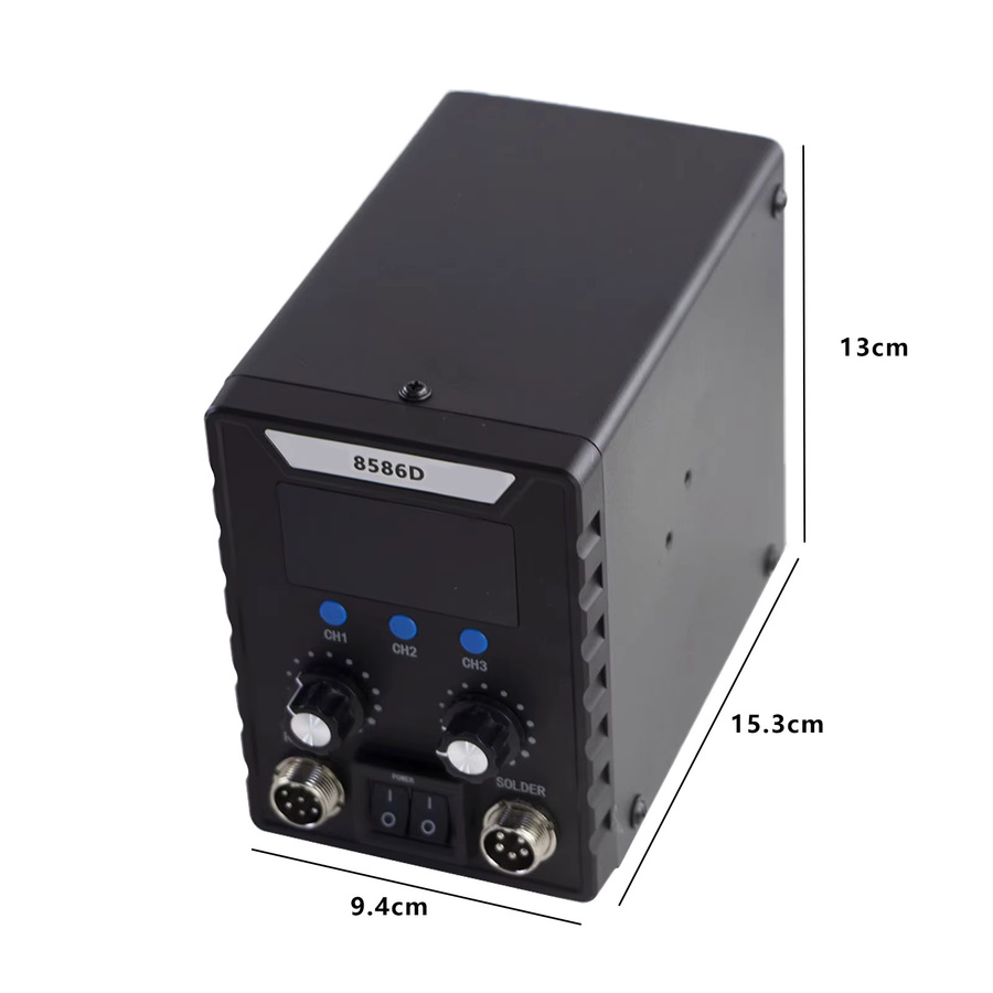 DWiusty 2-in-1 Digitale Lötstation mit Heißluftpistole und Lötkolben für SMD BGA Rework Reparaturwerkzeuge, Schwarz - Bild 4