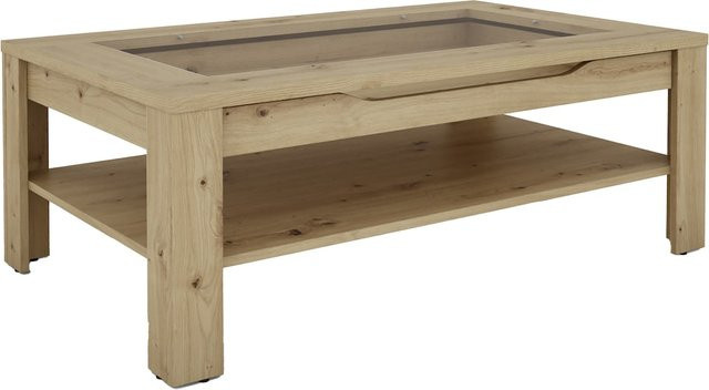 byLIVING Couchtisch RALPH modern in Eiche mit Klarglas, B: 110 cm, T: 67 cm, H: 43 cm - Bild 1