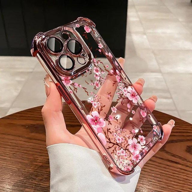 Stoßfeste Handyhülle für OPPO Reno Serie mit Gänseblümchen Retro-Vergoldung in Transparent - Bild 1