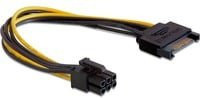DeLOCK Strom-Adapterkabel von 15 Pin SATA auf 6 Pin PCIe in Multicolour - Bild 1