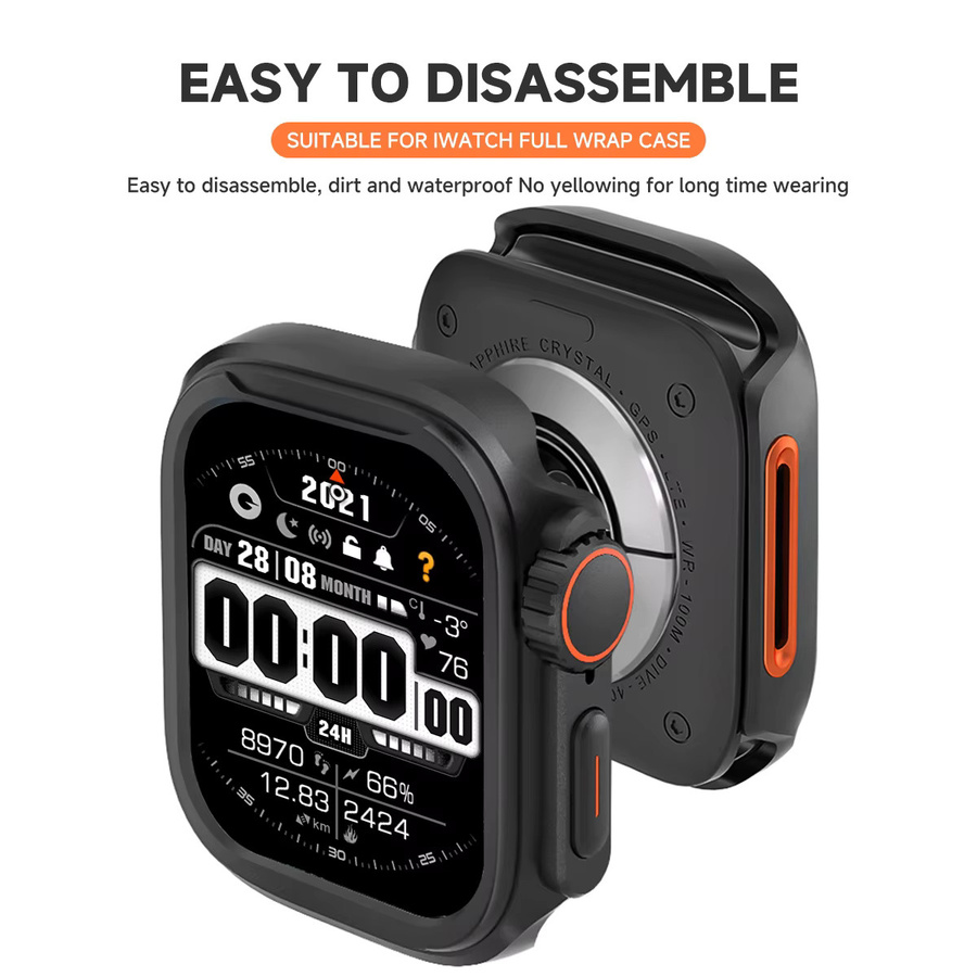 CAOWTAN Schutzgehäuse für Apple Watch, Legierung, PC-Abdeckung, Unisex - Bild 4