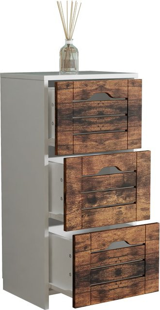 VCM Midischrank Flonali – Schmaler Badschrank mit 3 Schubladen für dein Badezimmer, H x B x T: 76 x 38 x 28 cm - Bild 1