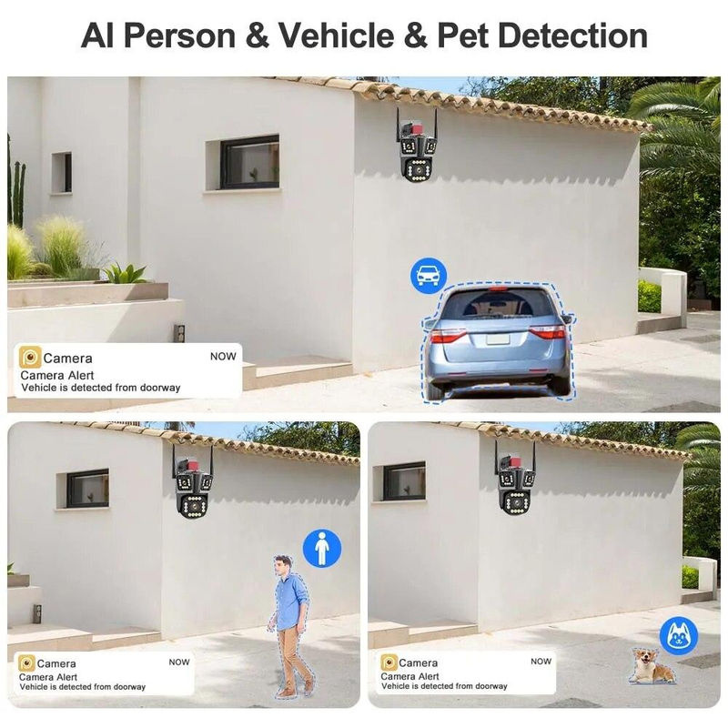 LS VISION 5K 12MP Outdoor Sicherheit Kamera mit WiFi, 10X Zoom, Drei-Objektiv-PTZ und Auto Tracking für die Überwachung - Bild 7