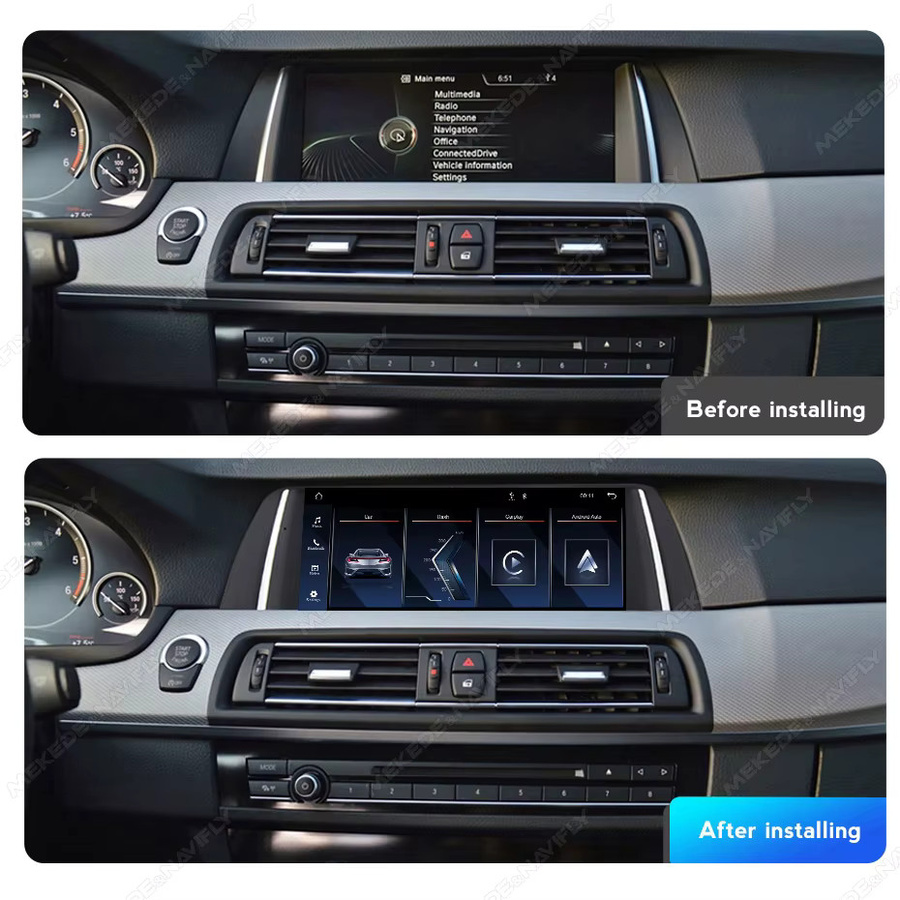 MEKEDE 10,25 Zoll Linux CarPlay Multimedia-Bildschirm für BMW 5er F10 F11 2011-2017 mit GPS, WiFi und Bluetooth in Schwarz - Bild 3