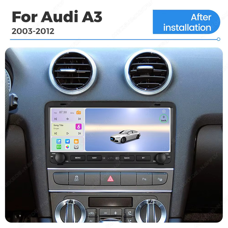 MEKEDE Auto-Multimedia-Player mit 10,26 Zoll Display-Touchscreen für Audi A3 8P S3 RS3 2003–2012, Stereo-System mit kabellosem CarPlay und Android Auto, Schwarz - Bild 2