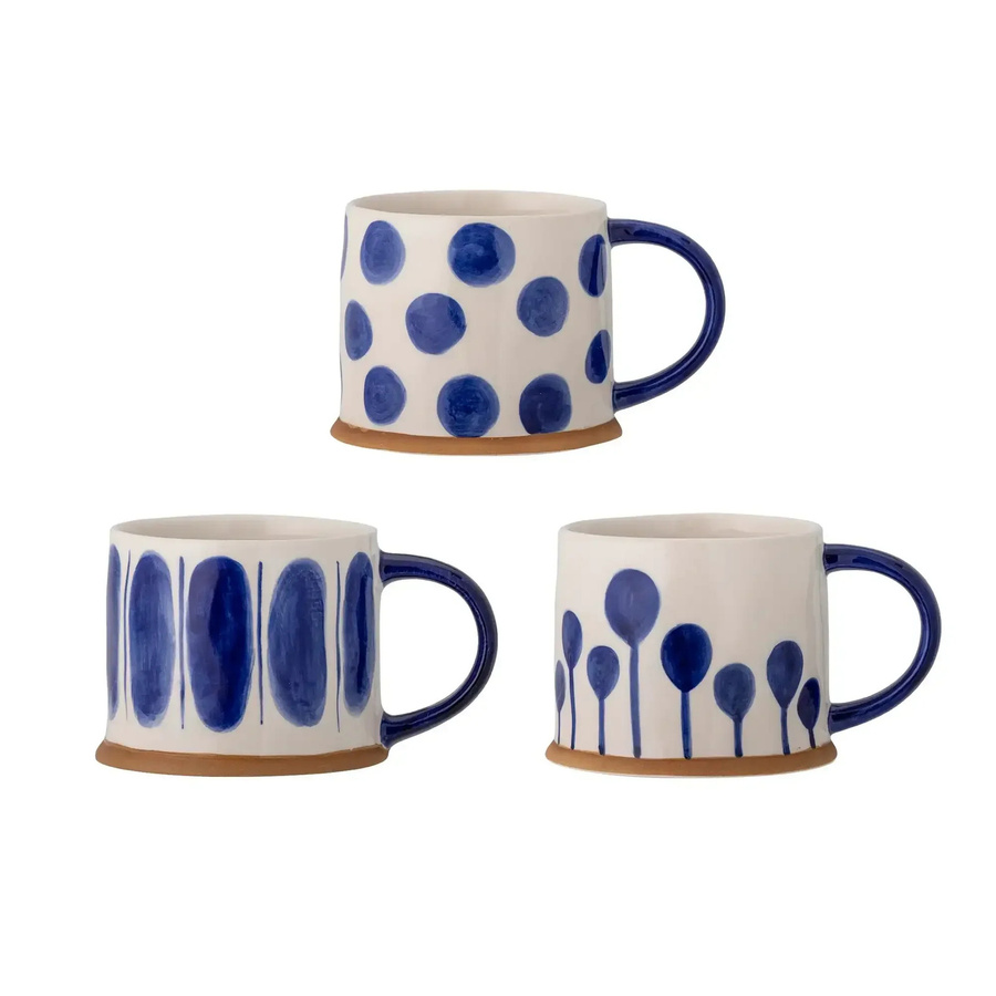 Bloomingville Keramikbecher Linora in Blau - 3er Set - Bild 1