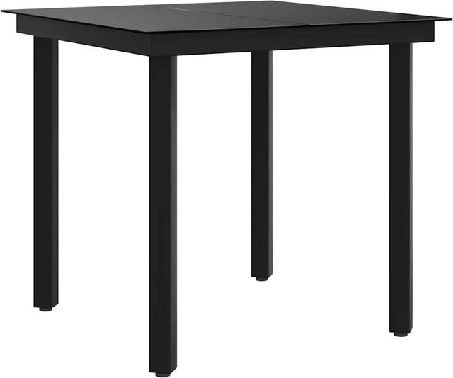 Furnicato Garten-Esstisch aus Stahl und Glas in Schwarz, quadratisch, B/T/H: 80 x 80 x 74 cm - Bild 1