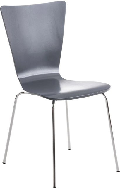 DELUKE Besucherstuhl TOKYO Konferenzstuhl und Bürostuhl aus Holz und Metall in Grau, B/T/H: 43 x 50 x 84 cm - Bild 1