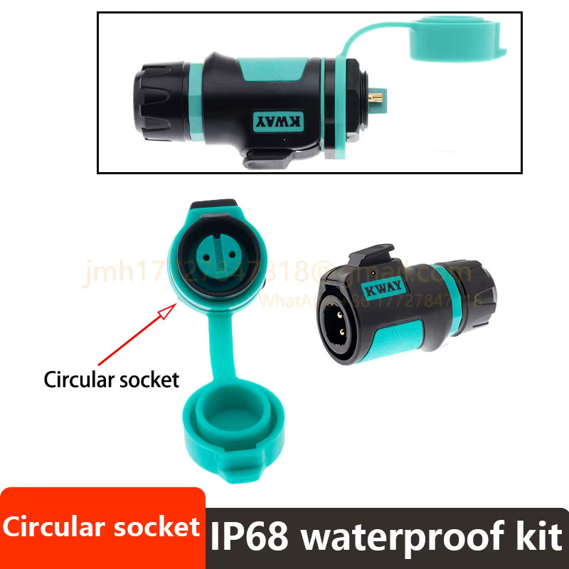 KWAY Wasserdichter Outdoor-Steckverbinder IP68 aus Luftfahrtqualität, Unterwasser-Stromsteckverbinder Set, Multicolor - Bild 3