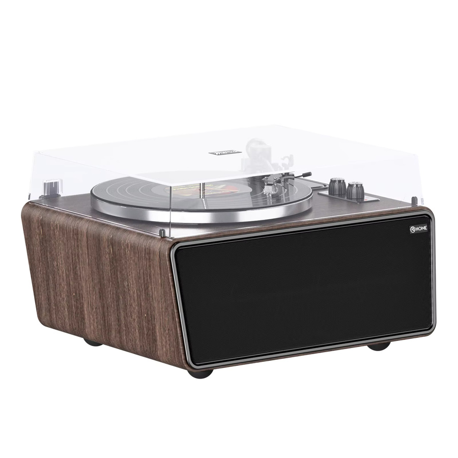 XJ-HOME XJ-H01 All-in-One-Schallplattenspieler mit Bluetooth und HiFi-Stereo-AT-3600L-Stylus in Braun - Bild 7