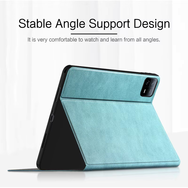 Schutzhülle aus PU-Leder für Xiaomi Pad 6 Pro 11 Zoll in Blau mit Standfunktion - Bild 2