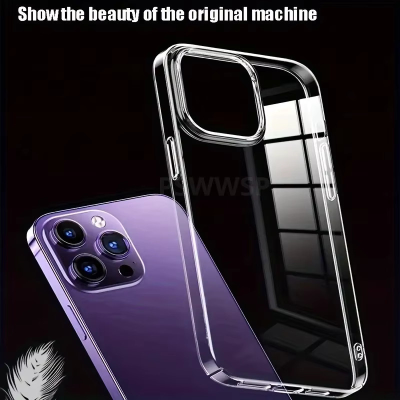 Stoßfeste transparente Handyhülle von EIENACOCO für iPhone 18 17 Air 16 15 14 Plus 13 12 11 Pro Max mit HD-klarer Acryl-Rückseite - Bild 4