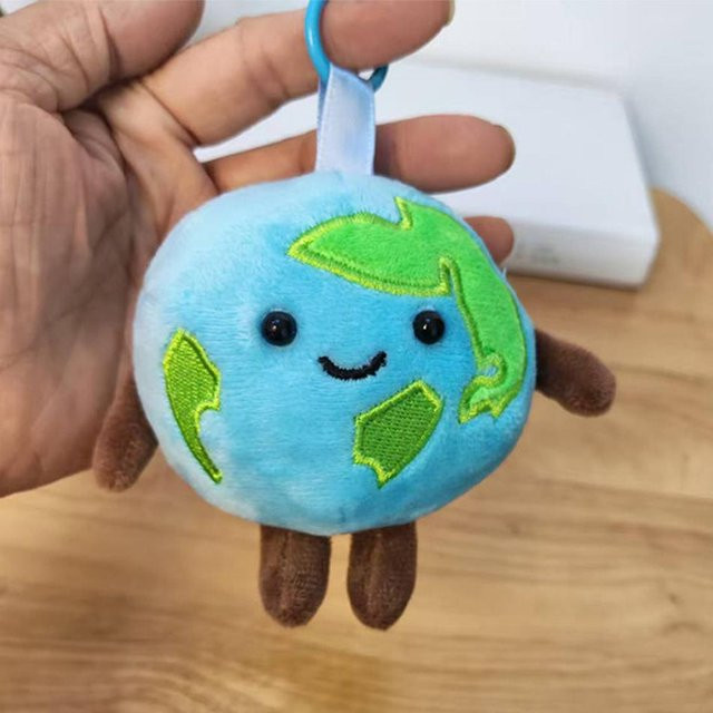 Schlüsselanhänger Erde Plüsch, Blau, Unisex - Bild 1