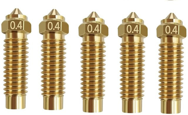 Elegoo 10-teiliges Messingdüsen-Set für Elegoo Neptune 4 Plus und Neptune 4 mit 0,4mm Durchmesser in Gold - Bild 1